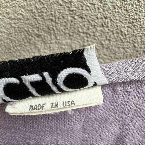 Clio Women's Button Down V-Neck Linen Casual Top Purple Long Sleeve Lightweight - Picture 4 of 6